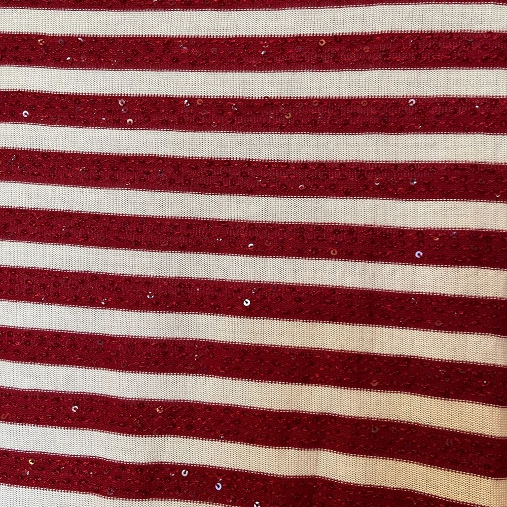 Talbots Red & White Stripe Sequins Christmas Spar… - image 4